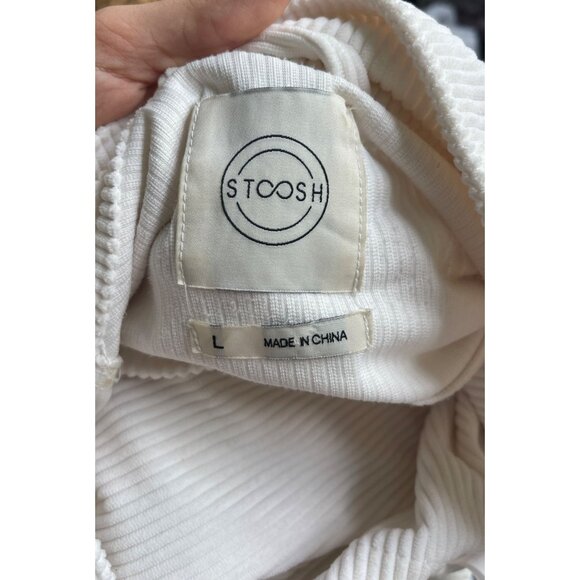 Stoosh Western Fringe Corduroy Jacket Sz L Ivory Cropped Coastal Cowgirl Rodeo - Picture 3 of 8